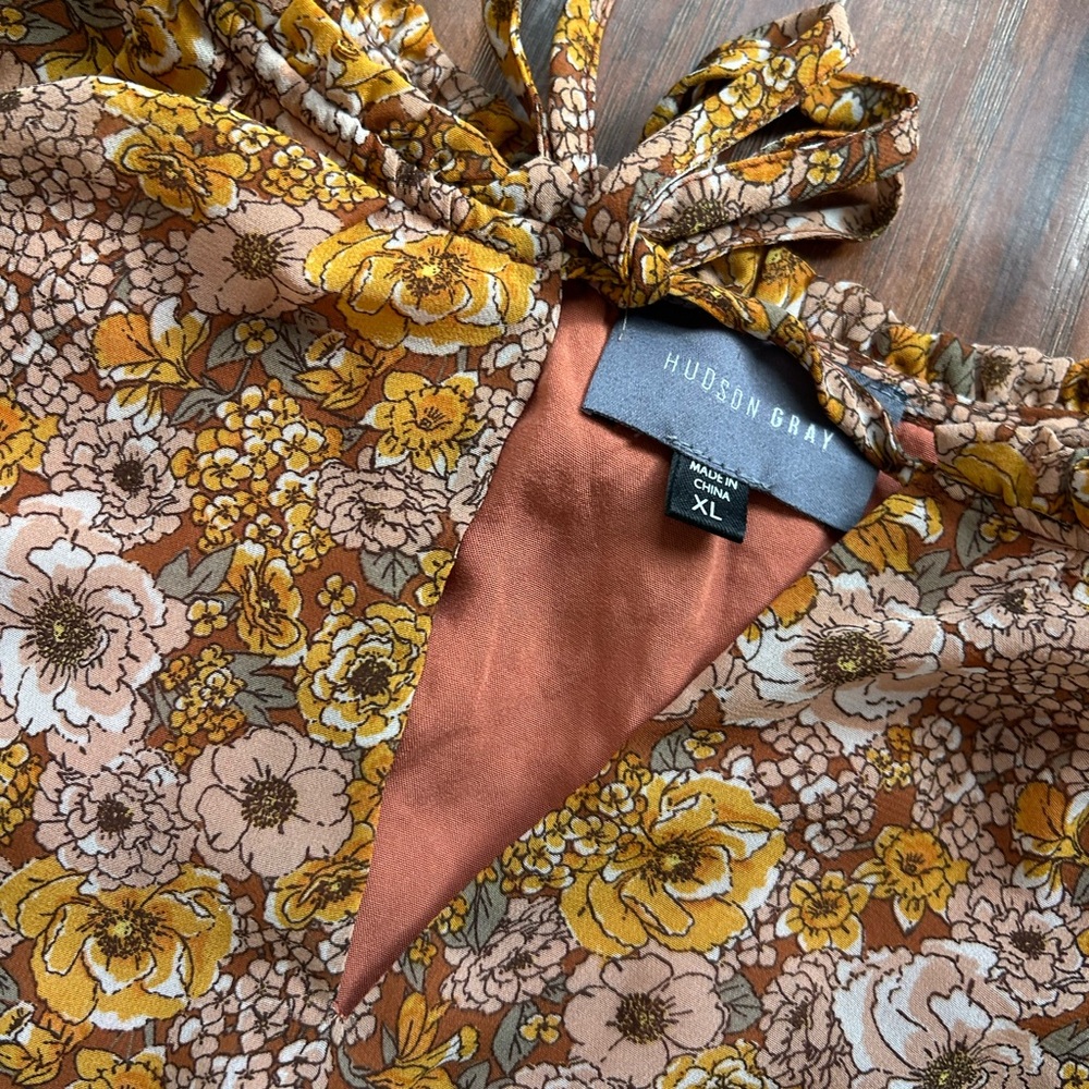 Long sleeve  Floral Print  Maxi Dress women’s size Large - Picture 9 of 9